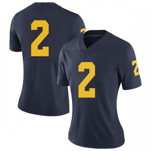 Shea Patterson Michigan Wolverines Women's NCAA #2 Navy Limited Brand Jordan College Stitched Football Jersey MOL3854XP